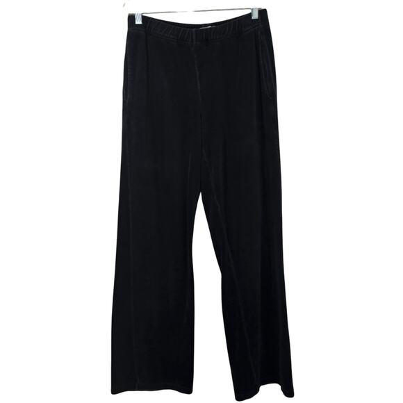 M Vince Black Velvet Pants Women's Size Small Sweatpants Joggers Velour Designer - Picture 1 of 8